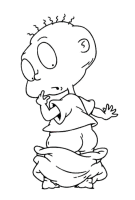 A coloring page of the rugrats